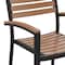 Flash Furniture Indoor/Outdoor Faux Teak Patio Chairs, PK4 4-XU-DG-HW6006-GG - alternate 4